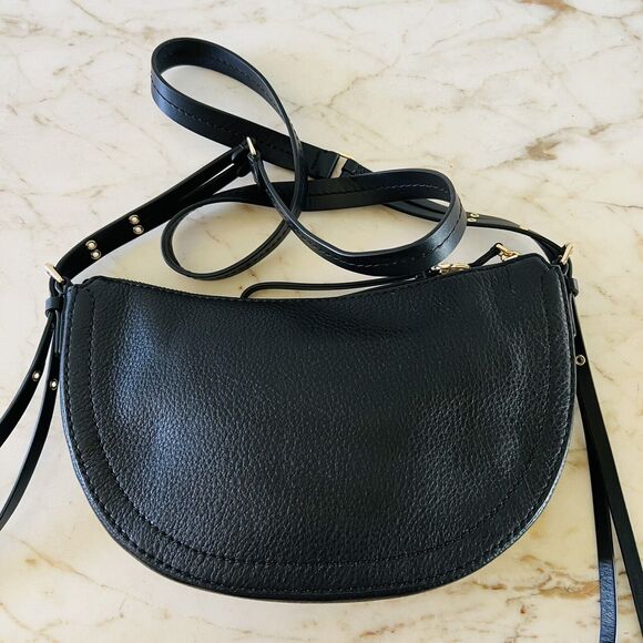 MICHAEL KORS Camden Solid Black Leather Small Messenger Crossbody Bag - Picture 5 of 9
